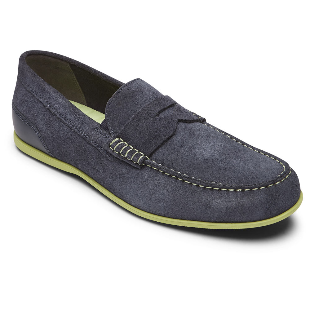 Sapato Vela Rockport Homem Azuis - Malcom Penny - 96435KLIZ